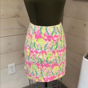 Lilly Pulitzer Pink Floral Mini Skirt